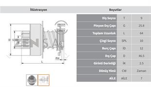 Marş Dişlisi 9diş Mercedes Binek Zen0139 | Zen 0139