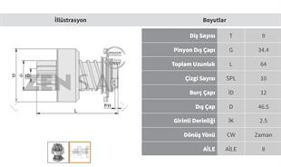 Marş Dişlisi 9diş Pancar Magirus Bmw Magırus-pancar Motor-lombardını (sdr1122 9001082401)(1.01.0163.0) Zen163 | Zen 0163