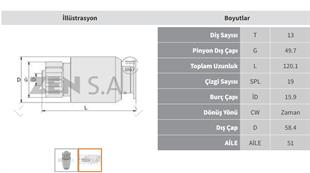 Marş Dişlisi 13diş 40mt 42mt Mf Bmc Dev Fatih Zen0182 | Zen 0182