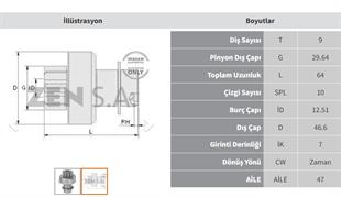 Marş Dişlisi 9diş Suzuki Toyota Mıtsubıshı Toyota Corona Corolla / Daıhatsu Zen0184 | Zen 0184