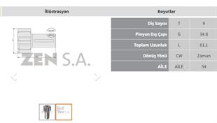 Marş Dişlisi 9diş Alfkb Çelik Man Mercedes Benz 0303  Zen0218 | Zen 0218