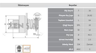 Marş Dişlisi 10diş Ford Taunus Bosch Tip Zen0222 | Zen 0222