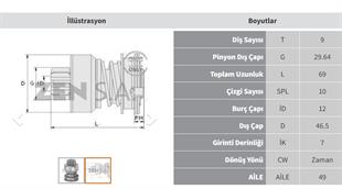 Marş Dişlisi 9diş Opel Büyük Kafa Zen0223 | Zen 0223