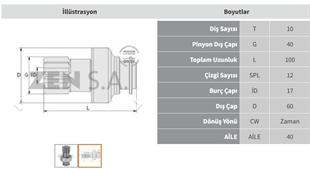 Marş Dişlisi 10diş Bedford 7.5 Ton İnce Freze | Zen 0286