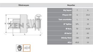 Marş Dişlisi 9diş Volvo Mercedes 50nc Fiat Zen291 | Zen 0291