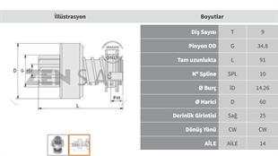 Marş Dişlisi 9diş Mercedes 302 Magirus Zen0301 | Zen 0301