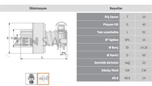 Marş Dişlisi 10diş İnter 1800 1830 Zen0302 | Zen 0302