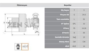 Marş Dişlisi 9diş Mercedes 302 Ortadan Freze | Zen 0308