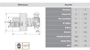 Marş Dişlisi 9diş Mercedes 200d 220d 240d Zen0319 | Zen 0319