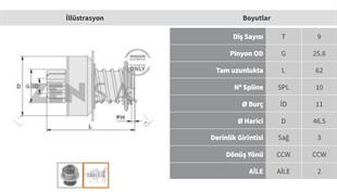 Marş Dişlisi 9diş Vw İnce Kafa Ters Freze Zen0323 | Zen 0323