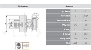 Marş Dişlisi 9diş Honda Isuzu Nissan Zen0349 | Zen 0349
