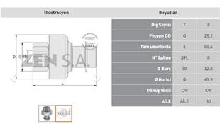 Marş Dişlisi 8diş Uzun Mıtsubıshı Zen0352 | Zen 0352