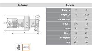 Marş Dişlisi 9diş Toyota İnce Freze Uzun Honda | Zen 0353