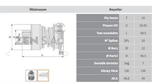 Marş Dişlisi 10diş Ford Consul İnce Freze Zen0362 | Zen 0362