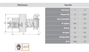 Marş Dişlisi 9diş Granada Mercedes 50nc Zen0365 | Zen 0365