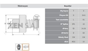Marş Dişlisi 9diş Mercedes 302 Volvo Tf Tam Freze Zen0367 | Zen 0367
