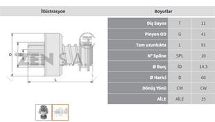 Marş Dişlisi 11diş Steyr Pancar Motor Erkunt Traktör Man Kamyon Pancar Steyr Vw Lt 28 31 35 Zen0378 | Zen 0378
