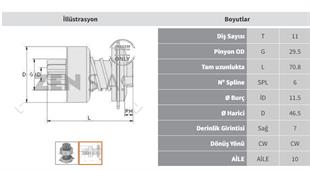 Marş Dişlisi 11diş Dkş Dogan 1600 Şahin Zen0389 | Zen 0389