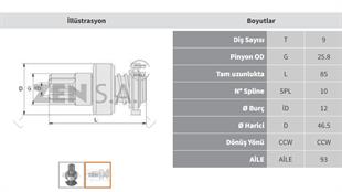 Marş Dişlisi 9diş Vw Minibüs 1.6 Dizel Zen0428 | Zen 0428