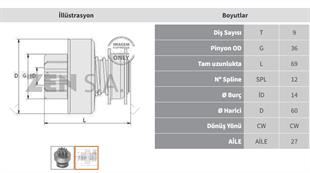 Marş Dişlisi 9diş İşbora Trk.datsun Nissan Zen0448 | Zen 0448
