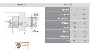 Marş Dişlisi 8diş Mıtsubıshı Honda Suzuki Kia Rio Zen0450 Mb63018x45 Form61180 Gnp2207 151180 Zen450 | Zen 0450