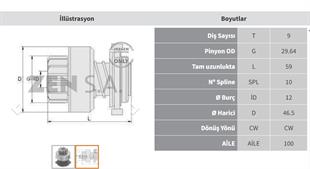 Marş Dişlisi 9diş Bmw-anadol Zen0475 | Zen 0475