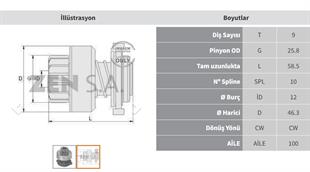 Marş Dişlisi 9diş Vw Golf Jetta Mercedes Ym Zen0482 | Zen 0482