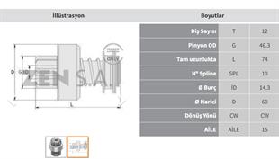 Marş Dişlisi 12diş Transit 2,5dizel Tf Zen0528 | Zen 0528