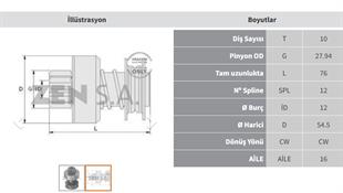 Marş Dişlisi 10diş Pejo 504-505/j9 Dizel Zen0530 | Zen 0530