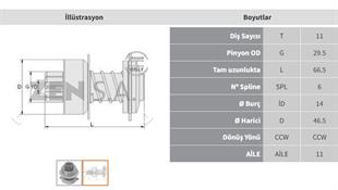 Marş Dişlisi 11diş Lada Samara Zen0540 | Zen 0540