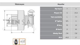 Marş Dişlisi 9diş Üniversal Traktör Zen0561 | Zen 0561