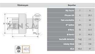 Marş Dişlisi 8diş General Suzuki Swıft 1.3 Suzukı Swıft/baleno/alto Zen.0576 | Zen 0576