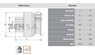 Marş Dişlisi 8diş Hyundai Elentra Nissan Zen0595 | Zen 0595