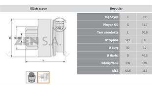 Marş Dişlisi 10diş Mıtsubıshı Mazda 626 Zen0596 | Zen 0596