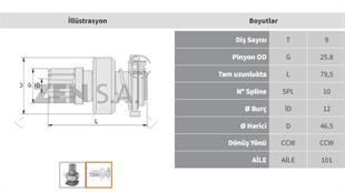 Marş Dişlisi 9diş Vw Dizel Ters Zen0613 | Zen 0613