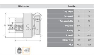 Marş Dişlisi 9diş Hyundai Accent Dizel Suzukı Vıtara / Chrysler Voyager 2.8 Crdı Zen0617 | Zen 0617