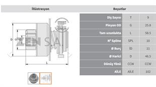 Marş Dişlisi 9diş Vw Golf Jetta-seat Ters Zen0619 | Zen 0619