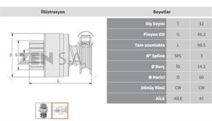 Marş Dişlisi 12diş Samsung Daewo Forklift 37mt Samsung Daewoo İş Makinası Zen0624 | Zen 0624