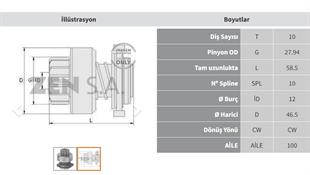 Marş Dişlisi 10diş Mercedes 190e R9 Tipo Zen0630 | Zen 0630
