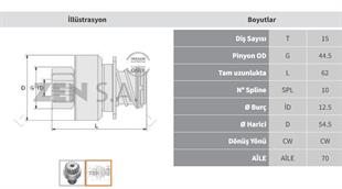 Marş Dişlisi 15diş Hitachi İş Makinası Yanmar Engine Marine Traktor Zen0691 | Zen 0691