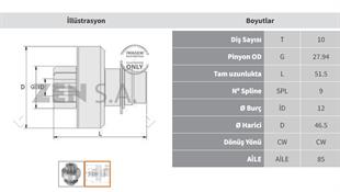 Marş Dişlisi 10diş Clio Corsa Paris Rhone Zen0747 | Zen 0747
