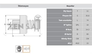 Marş Dişlisi 11diş Volvo Ters Bosch Tip Lada | Zen 0761