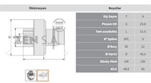 Marş Dişlisi 9diş Cıtroen Peugeot Zen0775 | Zen 0775