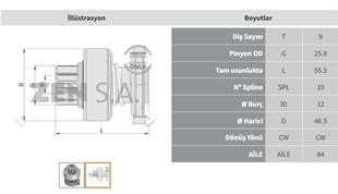 Marş Dişlisi 9diş Vw Polo Seat Volvo  Zen0797 1006209580 | Zen 0797