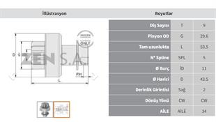 Marş Dişlisi 9diş Toyota Em Denso Tip Zen0809 | Zen 0809