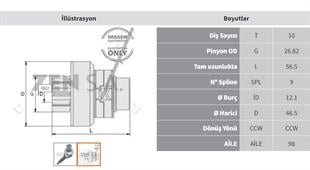Marş Dişlisi 10diş Land Rover Ters Freze Zen0822 | Zen 0822