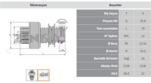 Marş Dişlisi 9diş Ters Skoda Favorit Zen0831 | Zen 0831