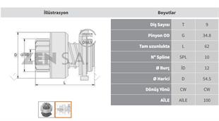 Marş Dişlisi 9diş Şap Mak Iveco Lombardını Zen0838 | Zen 0838