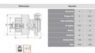 Marş Dişlisi 8diş Mazda 323 Bosch Tip Zen0871 | Zen 0871