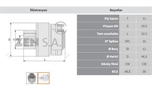 Marş Dişlisi 11diş Tempra 2.0 Tipo Uno Zen0878 | Zen 0878